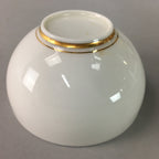 Japanese Porcelain Lidded Teacup Vtg Yunomi Floral Iris Flower Gold QT53