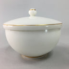 Japanese Porcelain Lidded Teacup Vtg Yunomi Floral Iris Flower Gold QT53