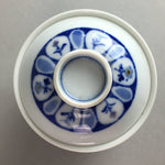 Japanese Porcelain Lidded Teacup Vtg Yunomi Sometsuke Blud White Floral QT51