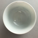 Japanese Porcelain Lidded Teacup Vtg Yunomi Sometsuke Blud White Floral QT51