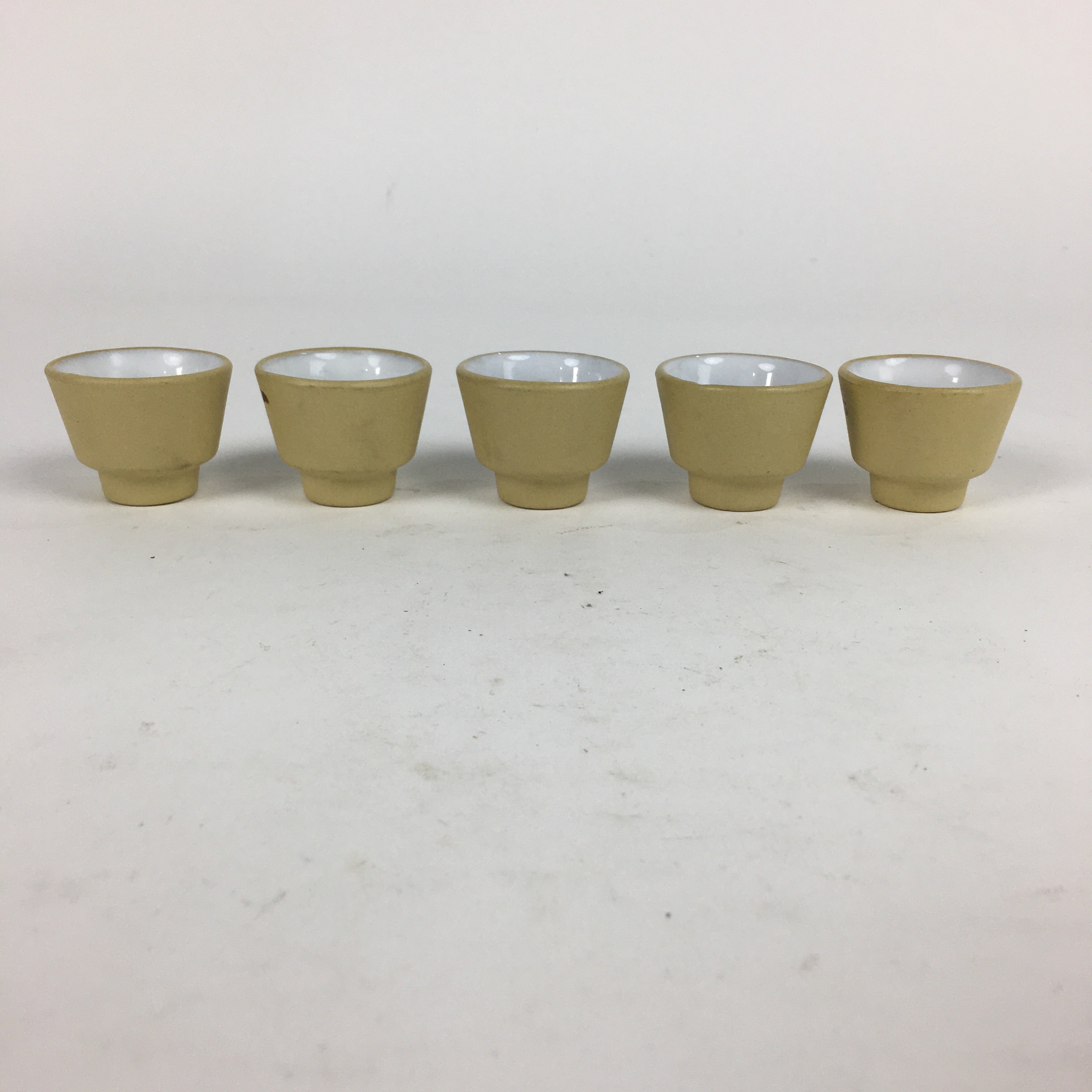 Japanese Porcelain Miniature Sake Cup 5pc Set Vtg Guinomi Tokkuri Ornament PP86