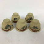 Japanese Porcelain Miniature Sake Cup 5pc Set Vtg Guinomi Tokkuri Ornament PP86