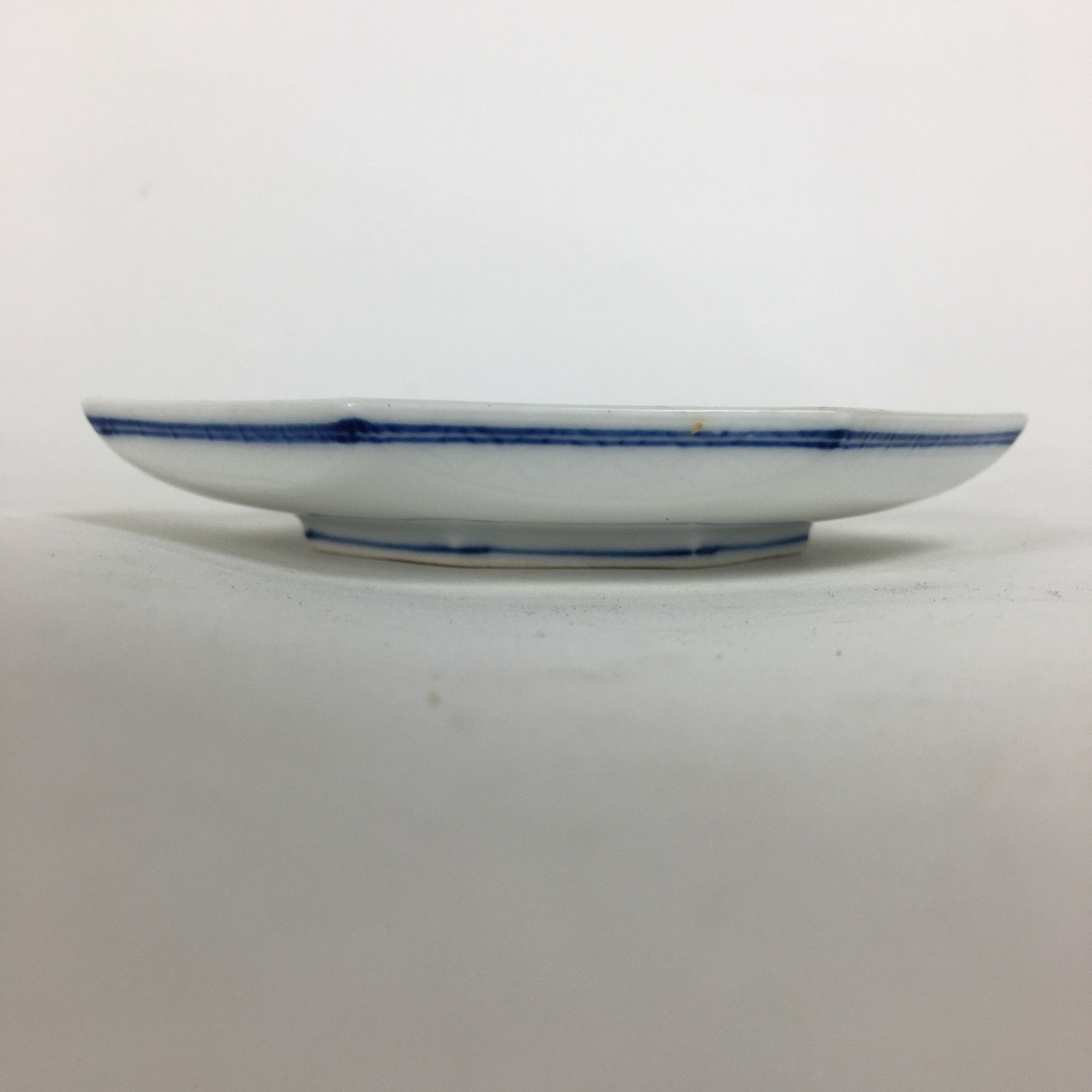 Japanese Porcelain Mino Ware Small Plate Kozara Vtg Blue Sometsuke Octagon PP666
