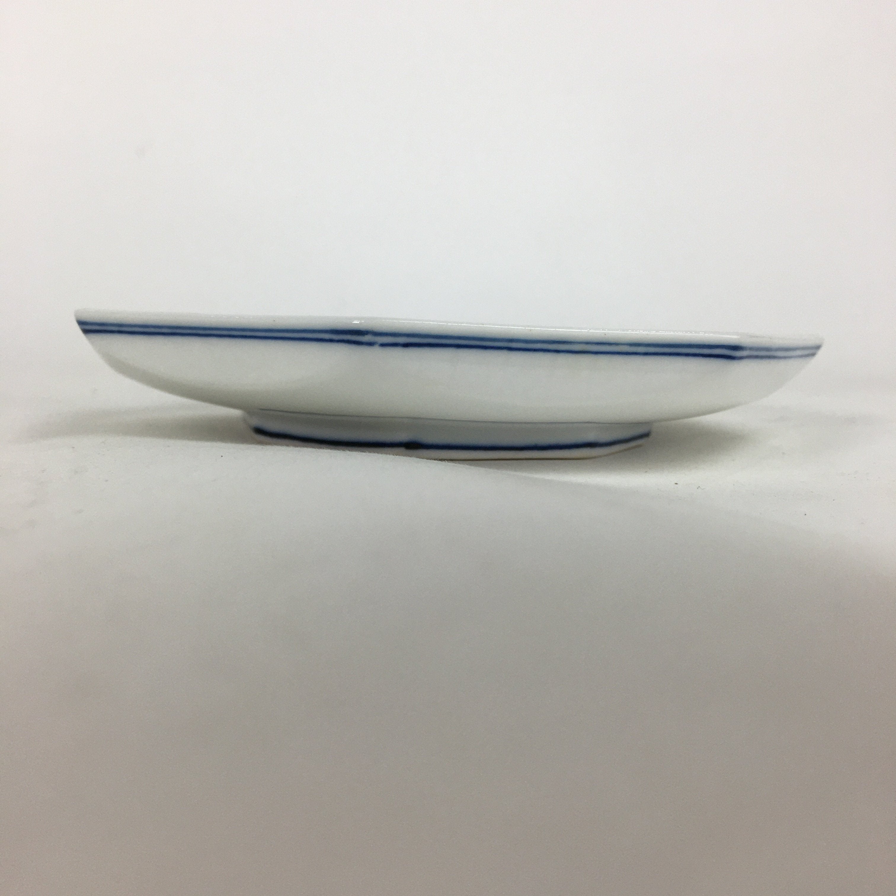 Japanese Porcelain Mino Ware Small Plate Kozara Vtg Blue Sometsuke Octagon PP667