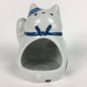 Japanese Porcelain Mosquito Coil Holder Vtg Beckoning Cat Maneki-Neko PP570
