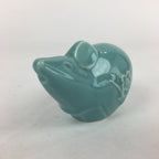 Japanese Porcelain Mouse Doll Vtg Zodiac Figurine Okimono Light Blue KF573