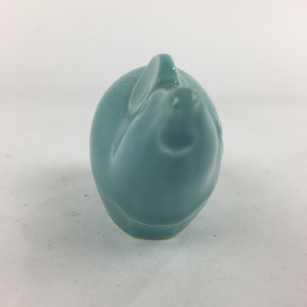 Japanese Porcelain Mouse Doll Vtg Zodiac Figurine Okimono Light Blue KF573