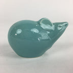 Japanese Porcelain Mouse Doll Vtg Zodiac Figurine Okimono Light Blue KF573