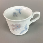 Japanese Porcelain Mug Teacup Vtg Yunomi Saucer White Blue Handle Sencha QT33