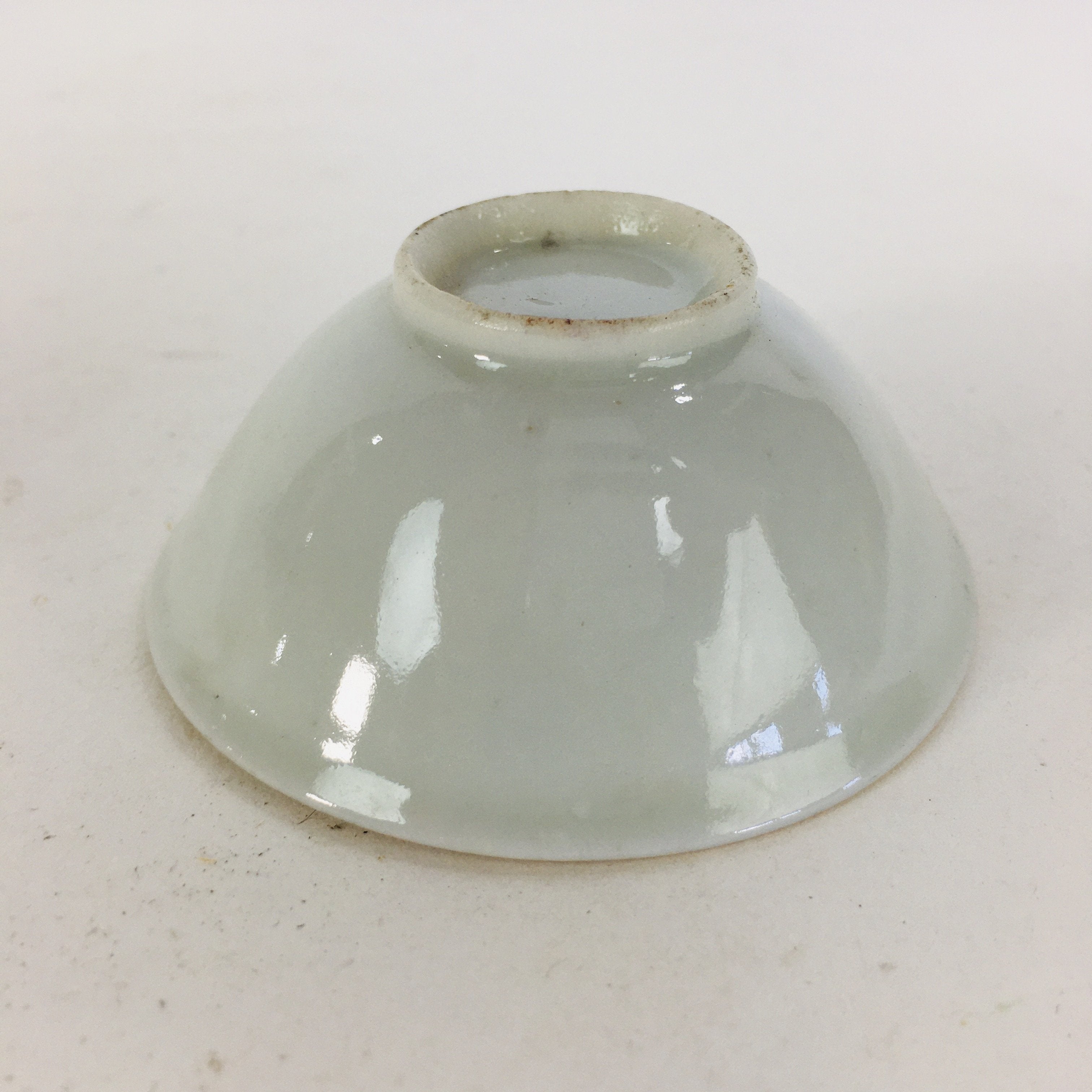 Japanese Porcelain New Year Sake Cup Vtg Guinomi Ochoko Fortunate Design GU934