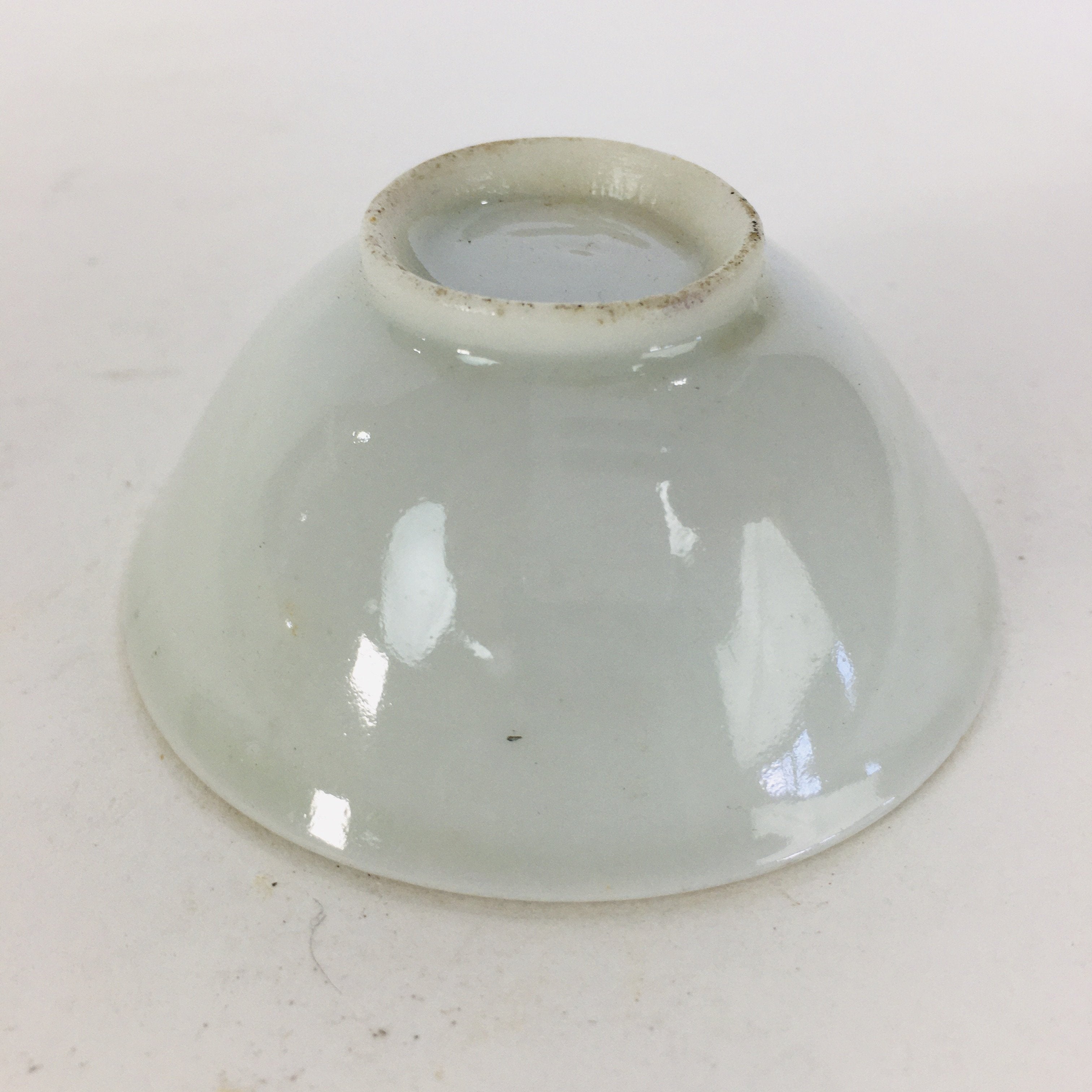 Japanese Porcelain New Year Sake Cup Vtg Guinomi Ochoko Fortunate Design GU934