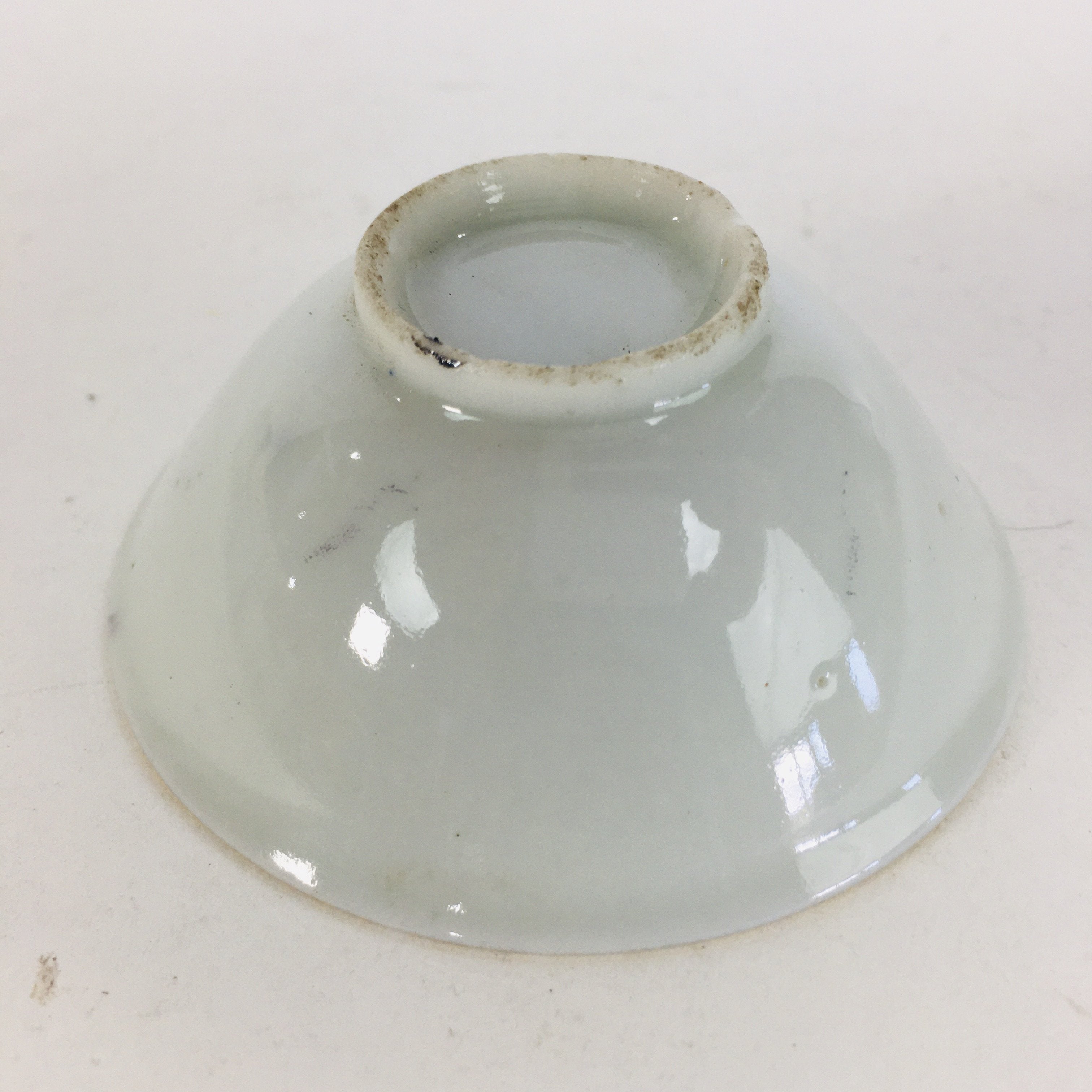 Japanese Porcelain New Year Sake Cup Vtg Guinomi Ochoko Fortunate Design GU939