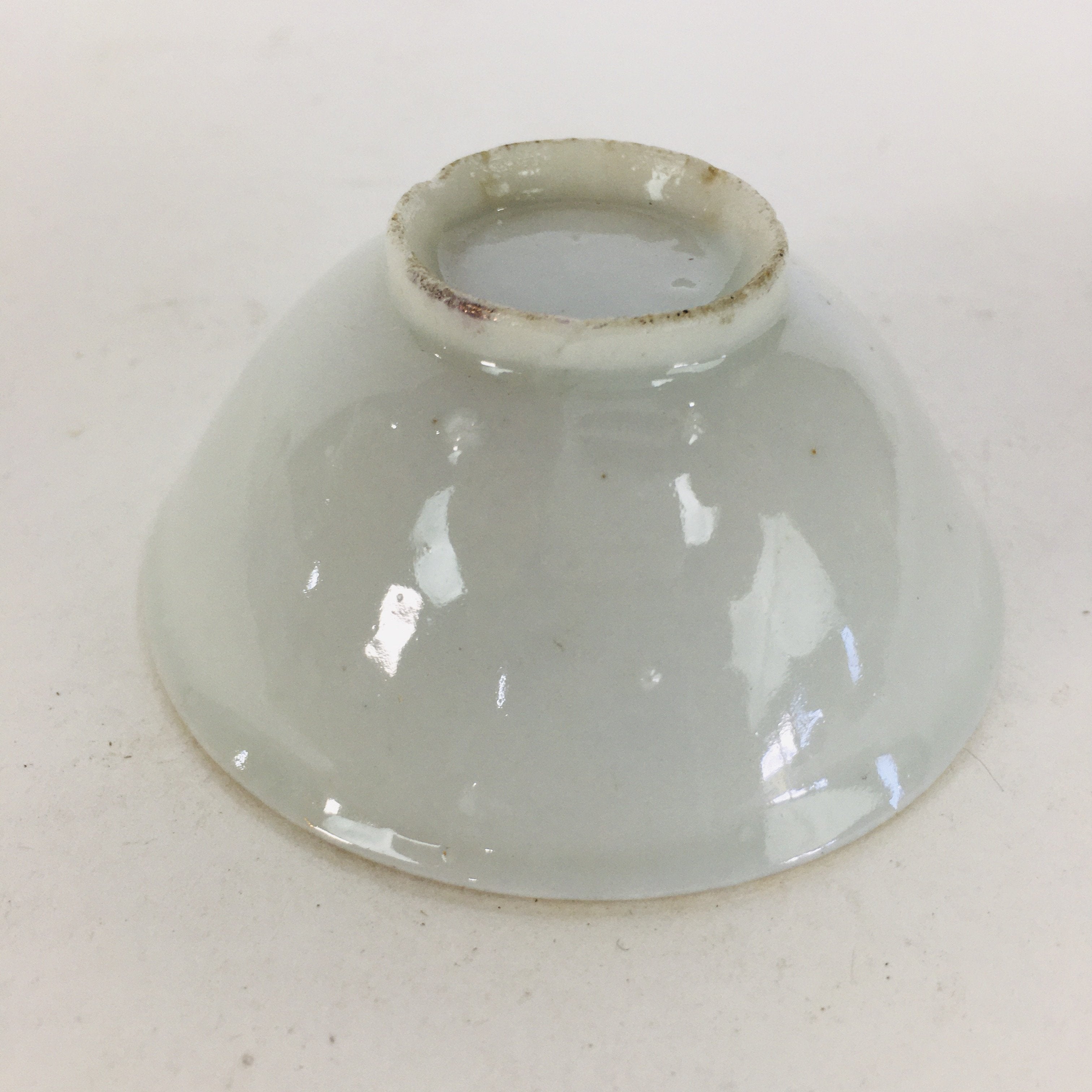 Japanese Porcelain New Year Sake Cup Vtg Guinomi Ochoko Fortunate Design GU940