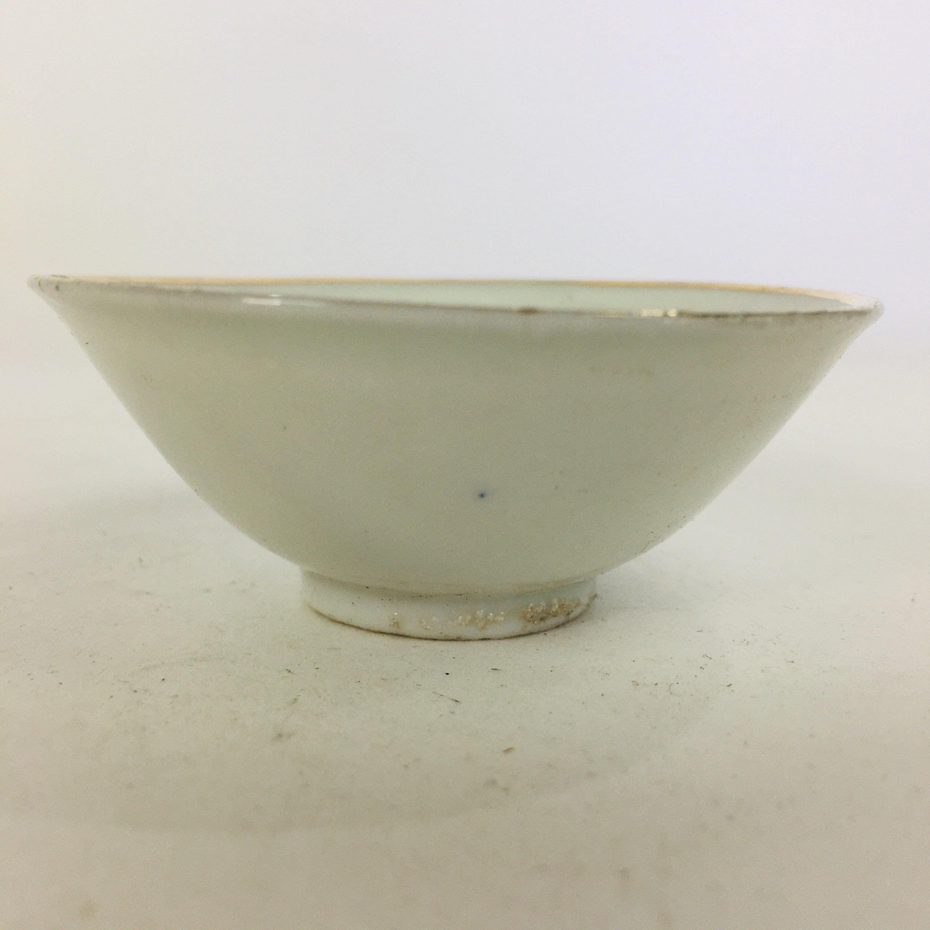Japanese Porcelain New Year Sake Cup Vtg Guinomi Ochoko Fortunate Design GU945