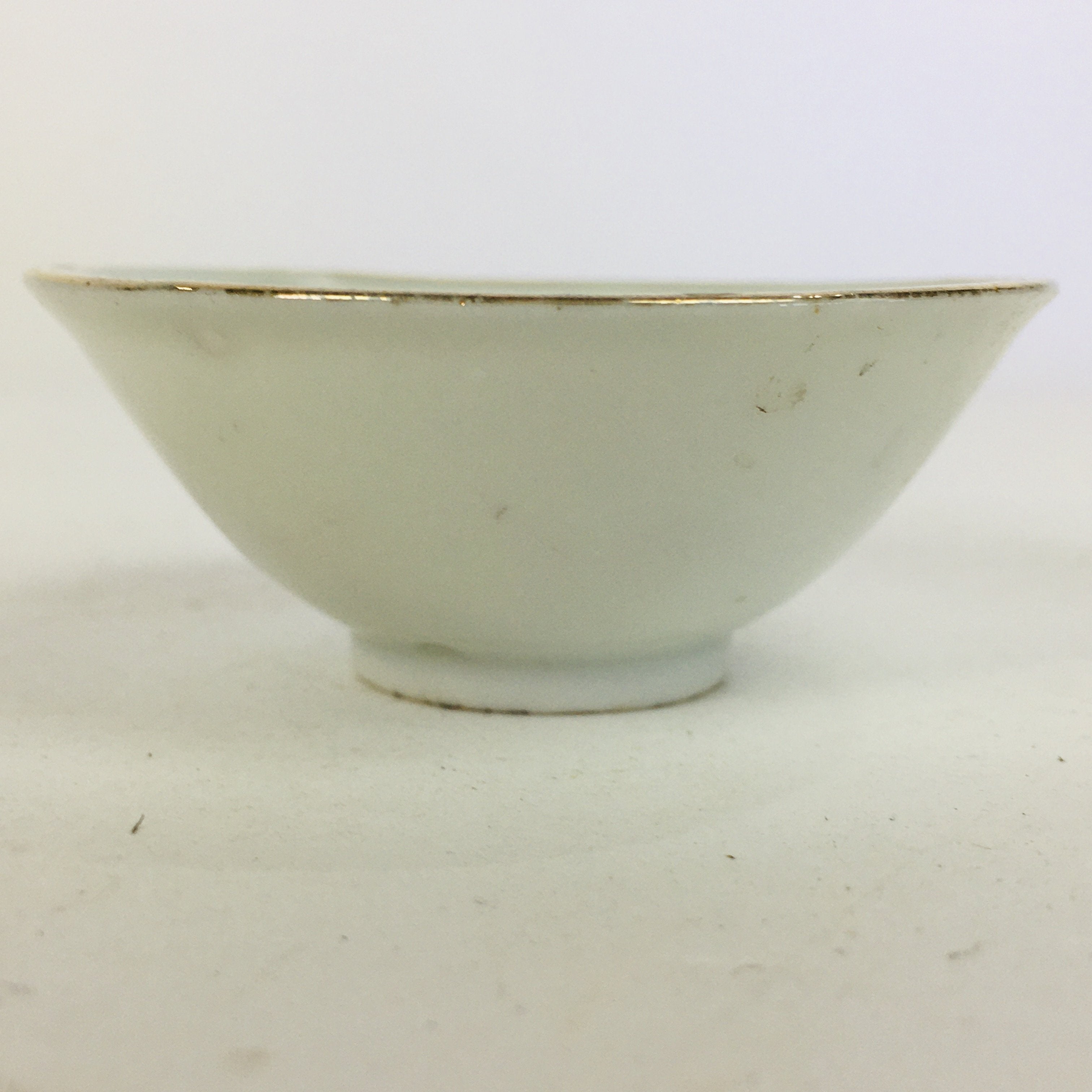 Japanese Porcelain New Year Sake Cup Vtg Guinomi Ochoko Fortunate Design GU959