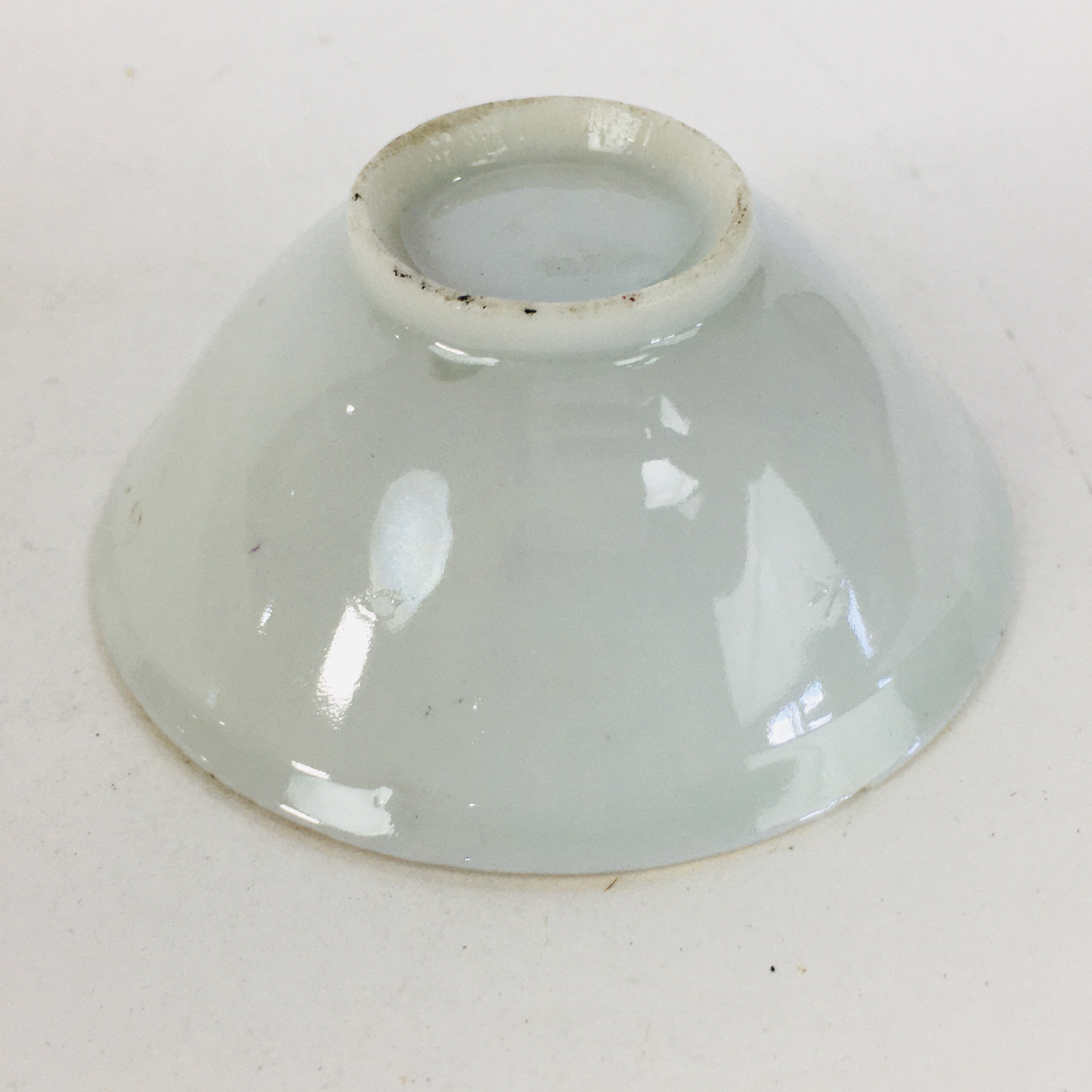 Japanese Porcelain New Year Sake Cup Vtg Guinomi Ochoko Fortunate Design GU959