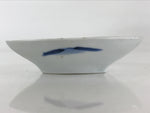 Japanese Porcelain Plate Boat Shape White Sometsuke Blue Sansui Kozara PY200