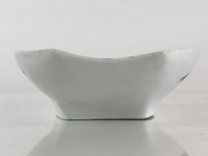 Japanese Porcelain Plate Boat Shape White Sometsuke Blue Sansui Kozara PY200