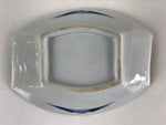 Japanese Porcelain Plate Boat Shape White Sometsuke Blue Sansui Kozara PY202