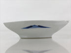 Japanese Porcelain Plate Boat Shape White Sometsuke Blue Sansui Kozara PY202