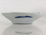 Japanese Porcelain Plate Boat Shape White Sometsuke Blue Sansui Kozara PY203