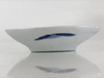 Japanese Porcelain Plate Boat Shape White Sometsuke Blue Sansui Kozara PY203