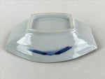 Japanese Porcelain Plate Boat Shape White Sometsuke Blue Sansui Kozara PY204