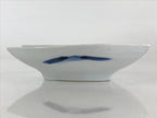 Japanese Porcelain Plate Boat Shape White Sometsuke Blue Sansui Kozara PY204