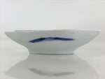 Japanese Porcelain Plate Boat Shape White Sometsuke Blue Sansui Kozara PY204