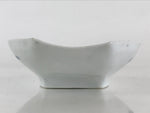 Japanese Porcelain Plate Boat Shape White Sometsuke Blue Sansui Kozara PY204