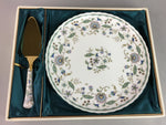 Japanese Porcelain Plate Cake Server Set Vtg Noritake Round White Floral PX445