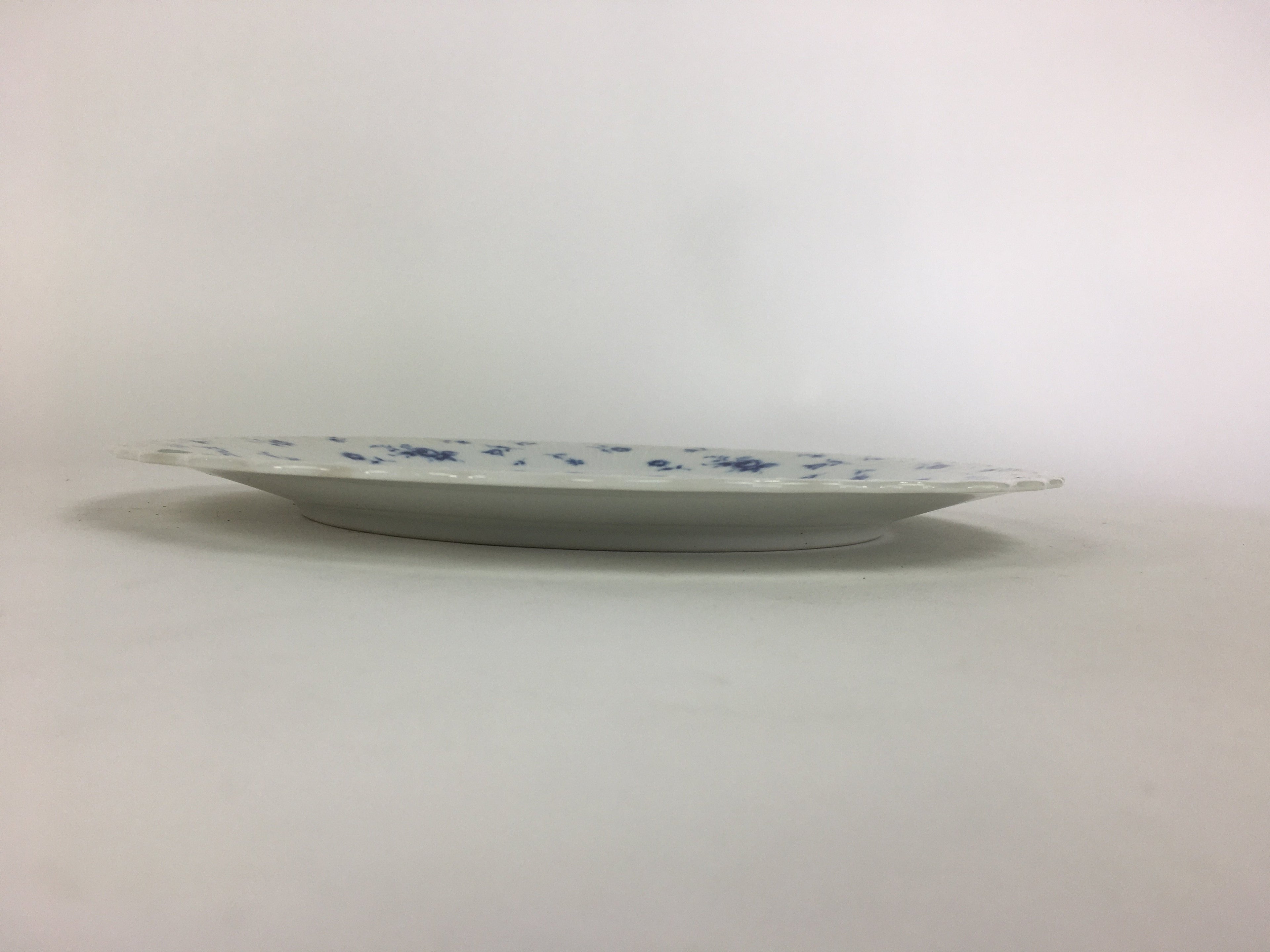 Japanese Porcelain Plate Sara Vtg Keito Blue Charm Flower Pattern Round PP687