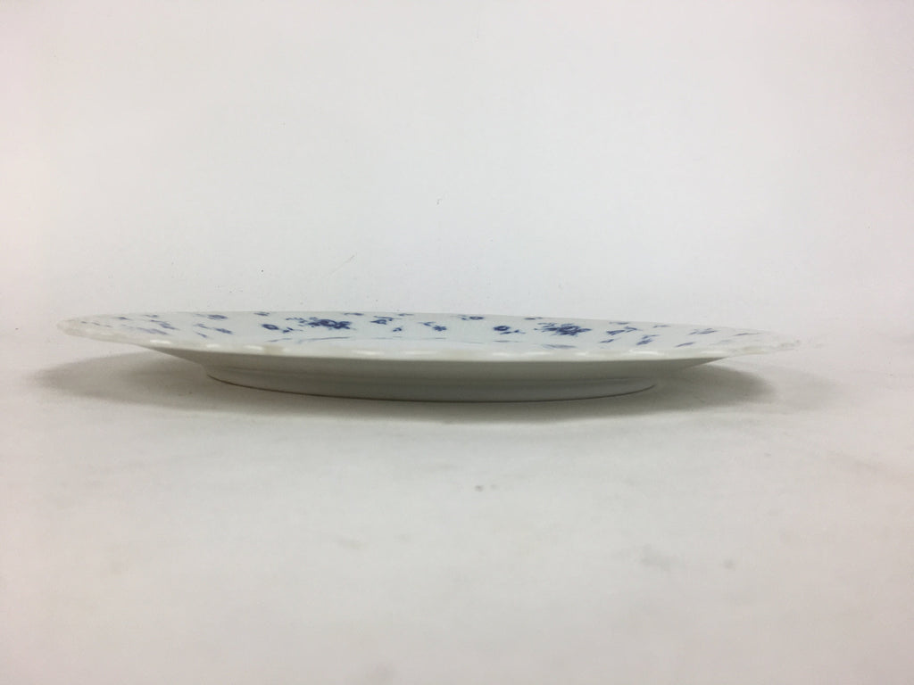 Japanese Porcelain Plate Sara Vtg Keito Blue Charm Flower Pattern Round PP687