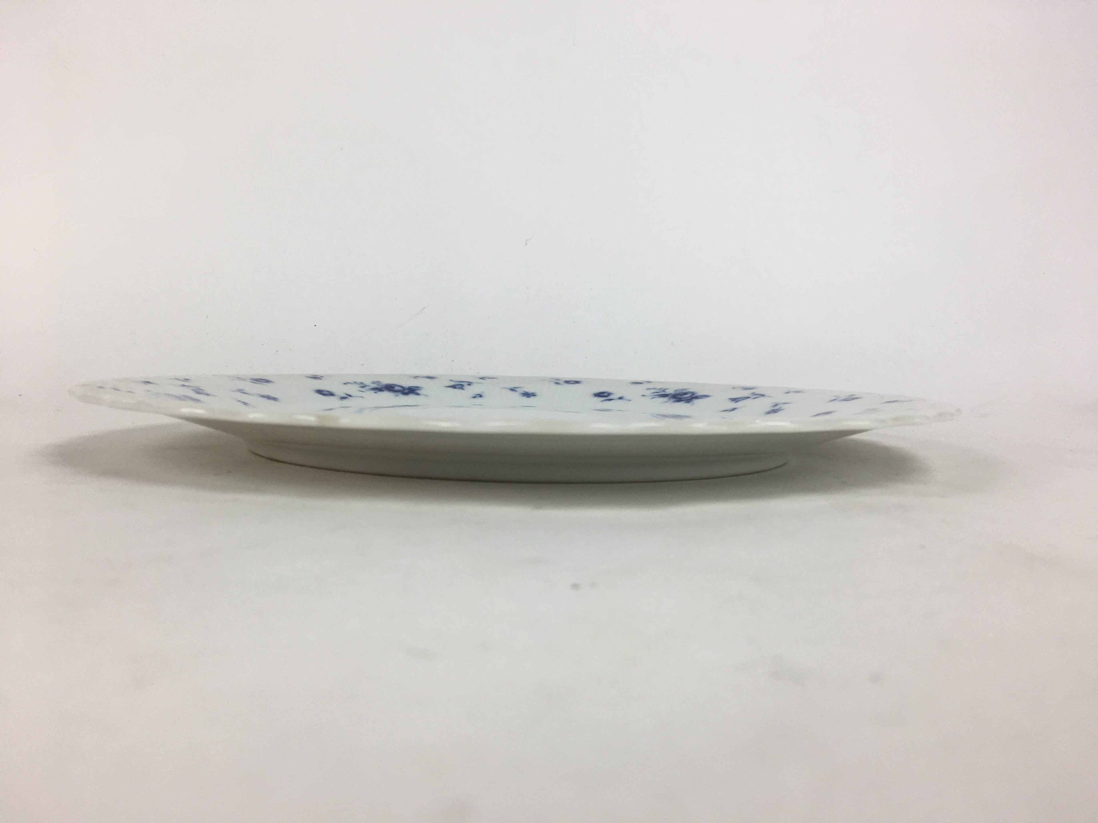 Japanese Porcelain Plate Sara Vtg Keito Blue Charm Flower Pattern Round PP687