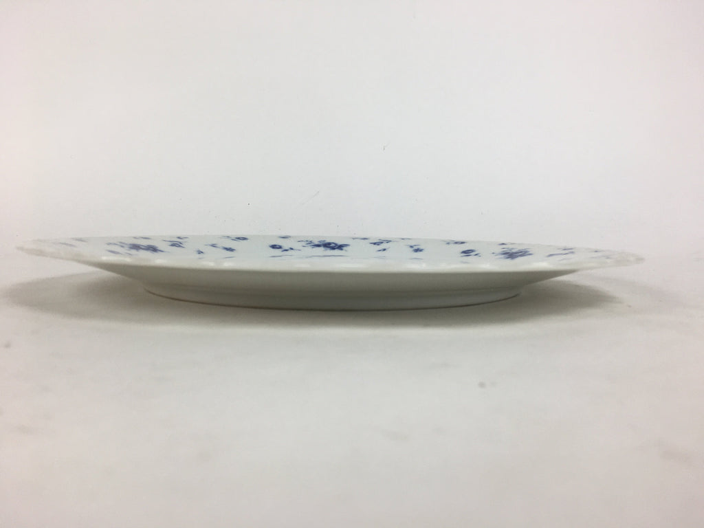 Japanese Porcelain Plate Sara Vtg Keito Blue Charm Flower Pattern Round PP687