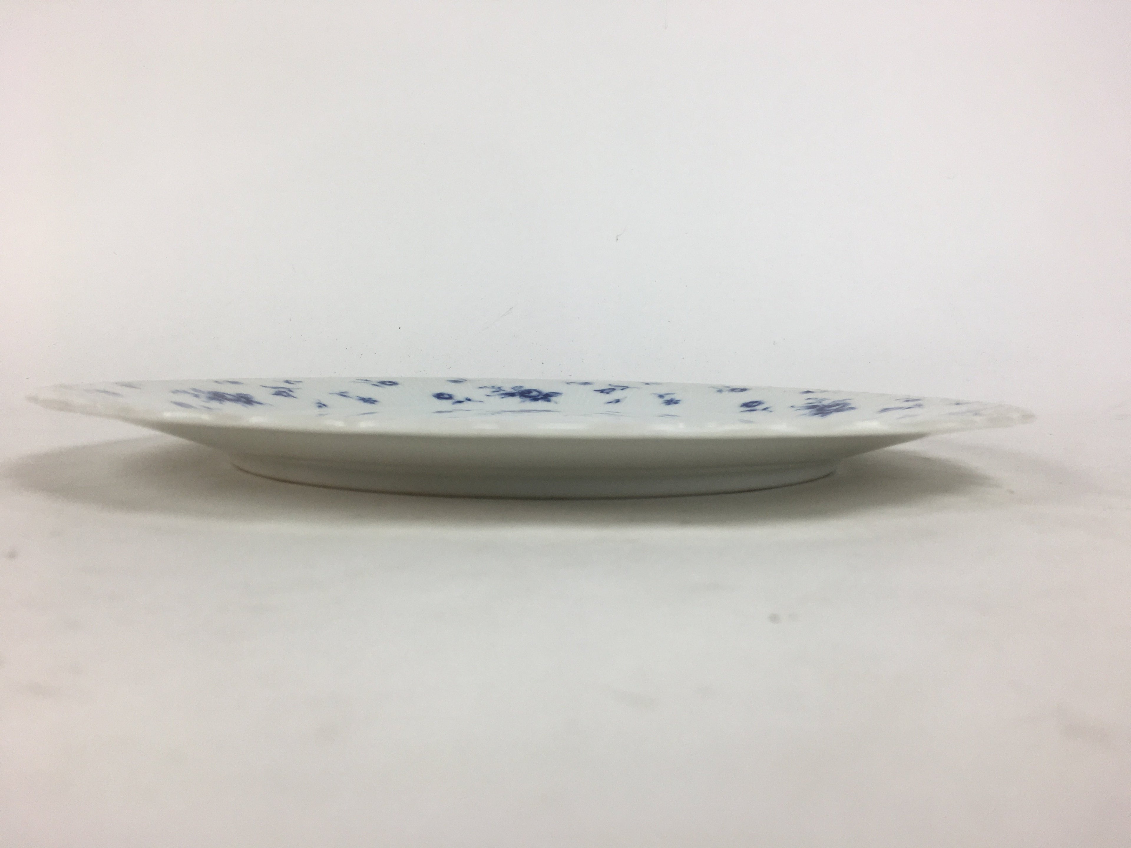 Japanese Porcelain Plate Sara Vtg Keito Blue Charm Flower Pattern Round PP687