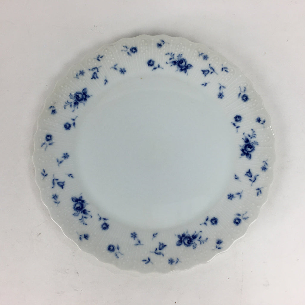 Japanese Porcelain Plate Sara Vtg Keito Blue Charm Flower Pattern Round PP687