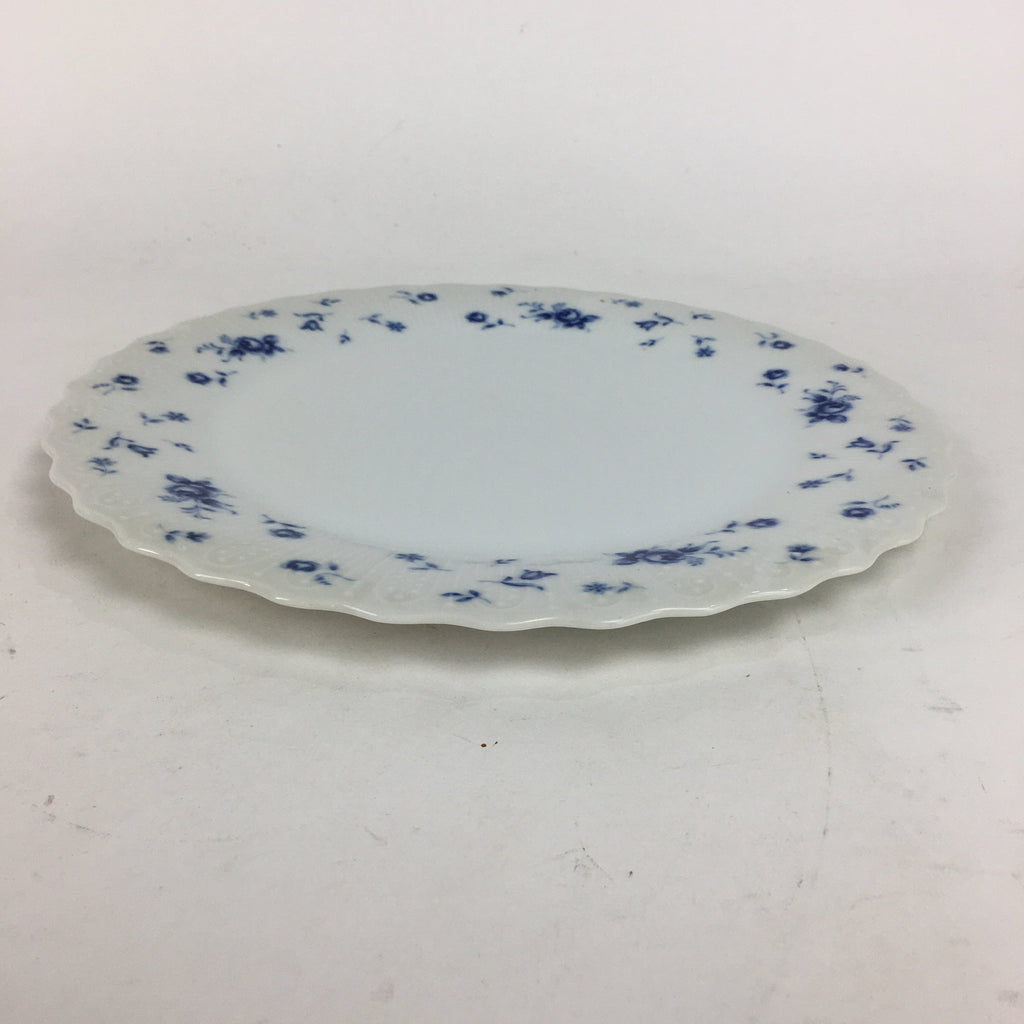 Japanese Porcelain Plate Sara Vtg Keito Blue Charm Flower Pattern Round PP688