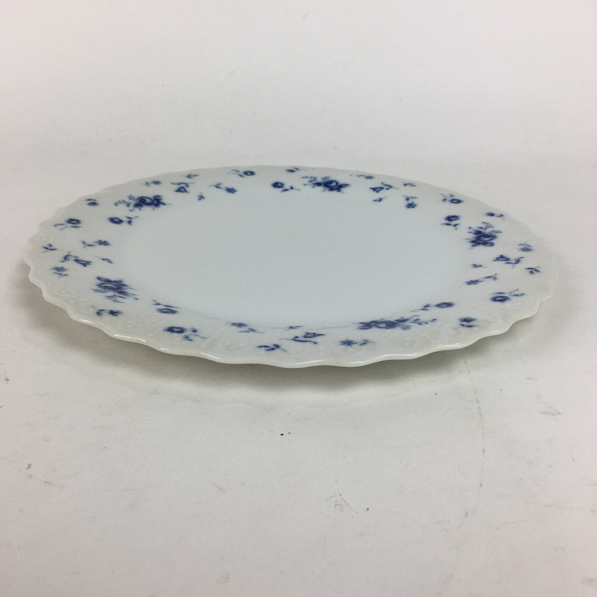 Japanese Porcelain Plate Sara Vtg Keito Blue Charm Flower Pattern Round PP688