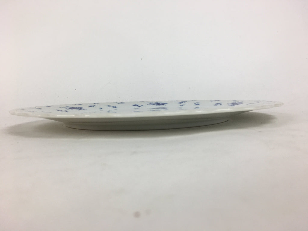 Japanese Porcelain Plate Sara Vtg Keito Blue Charm Flower Pattern Round PP688