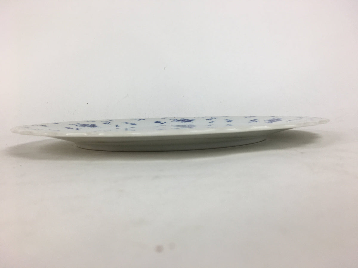 Japanese Porcelain Plate Sara Vtg Keito Blue Charm Flower Pattern Round PP688