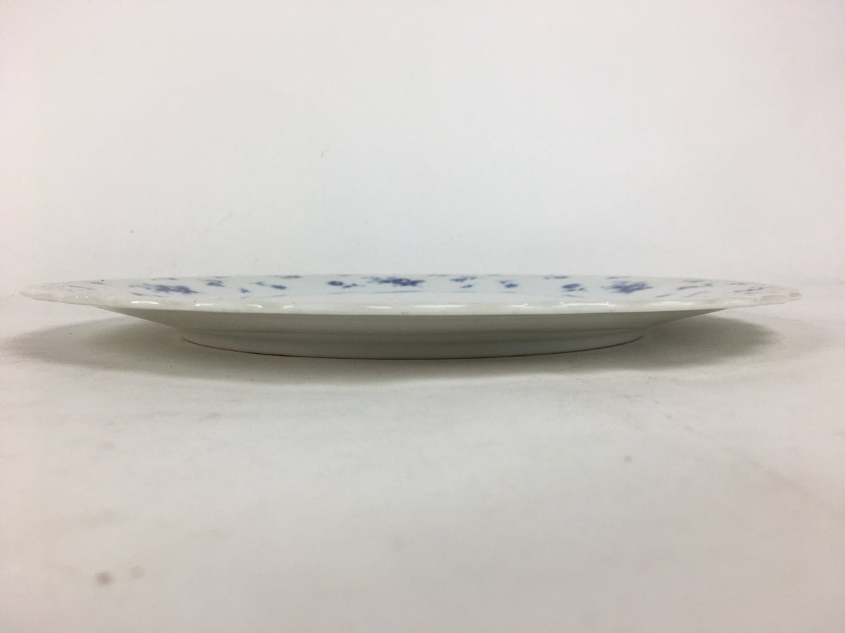 Japanese Porcelain Plate Sara Vtg Keito Blue Charm Flower Pattern Round PP688