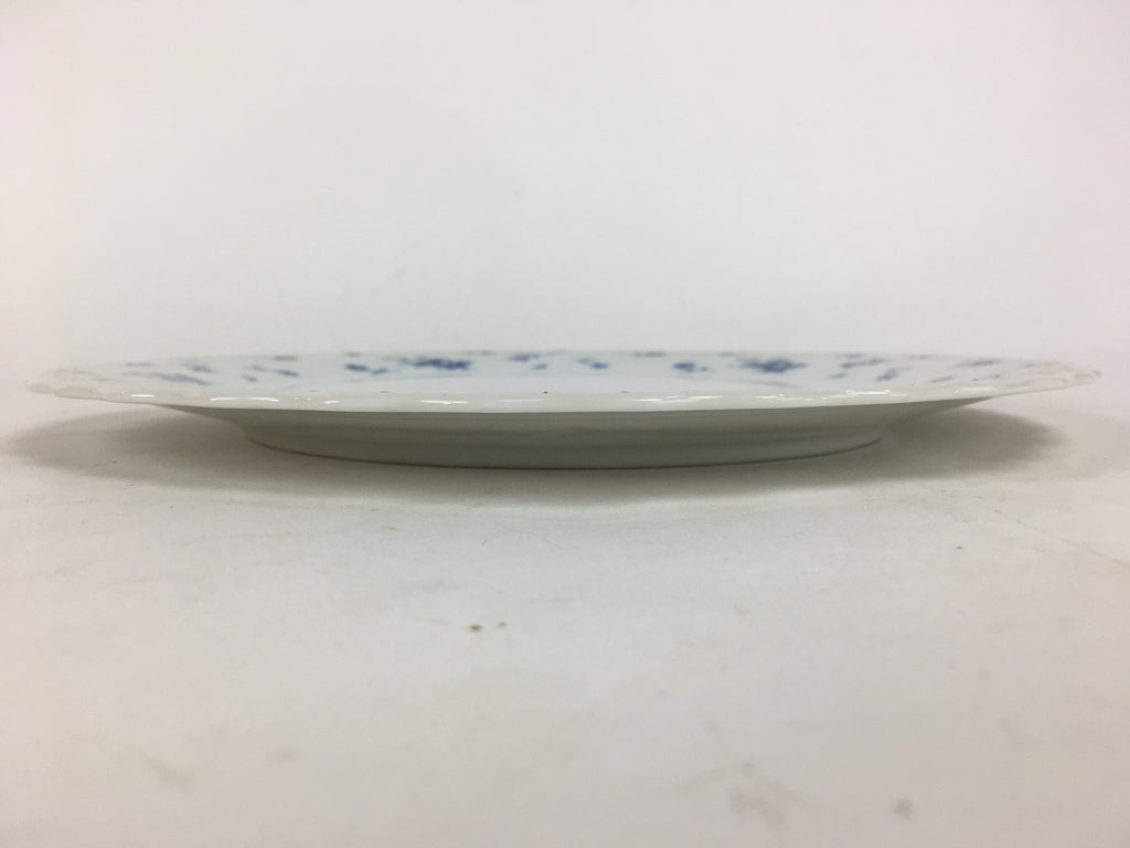 Japanese Porcelain Plate Sara Vtg Keito Blue Charm Flower Pattern Round PP688