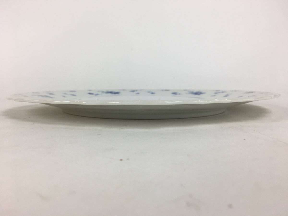 Japanese Porcelain Plate Sara Vtg Keito Blue Charm Flower Pattern Round PP688