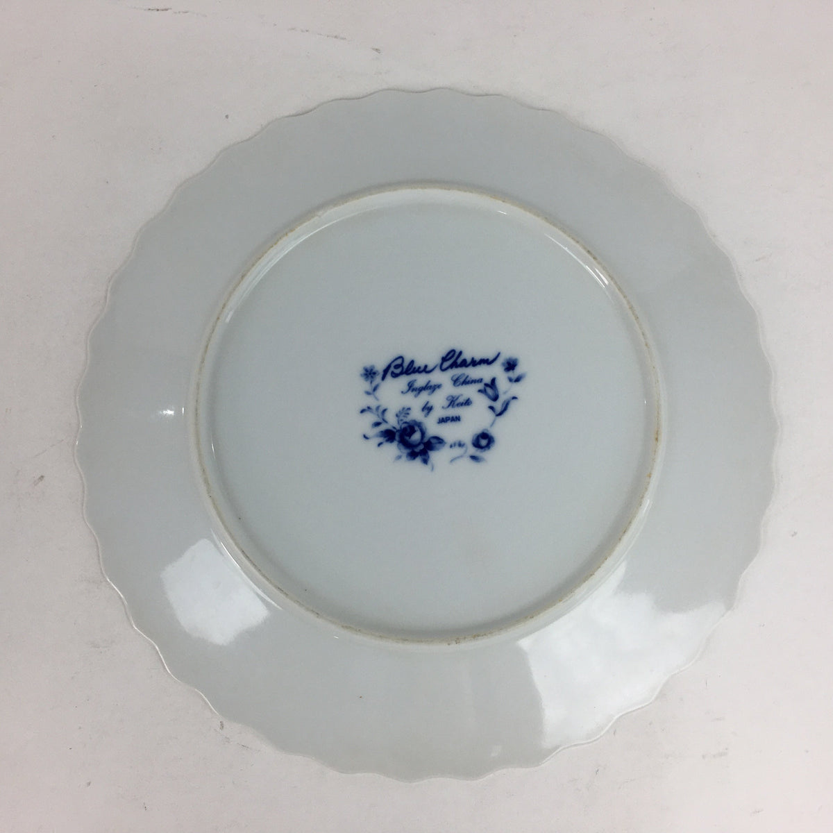 Japanese Porcelain Plate Sara Vtg Keito Blue Charm Flower Pattern Round PP688