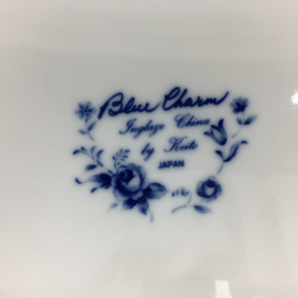 Japanese Porcelain Plate Sara Vtg Keito Blue Charm Flower Pattern Round PP688