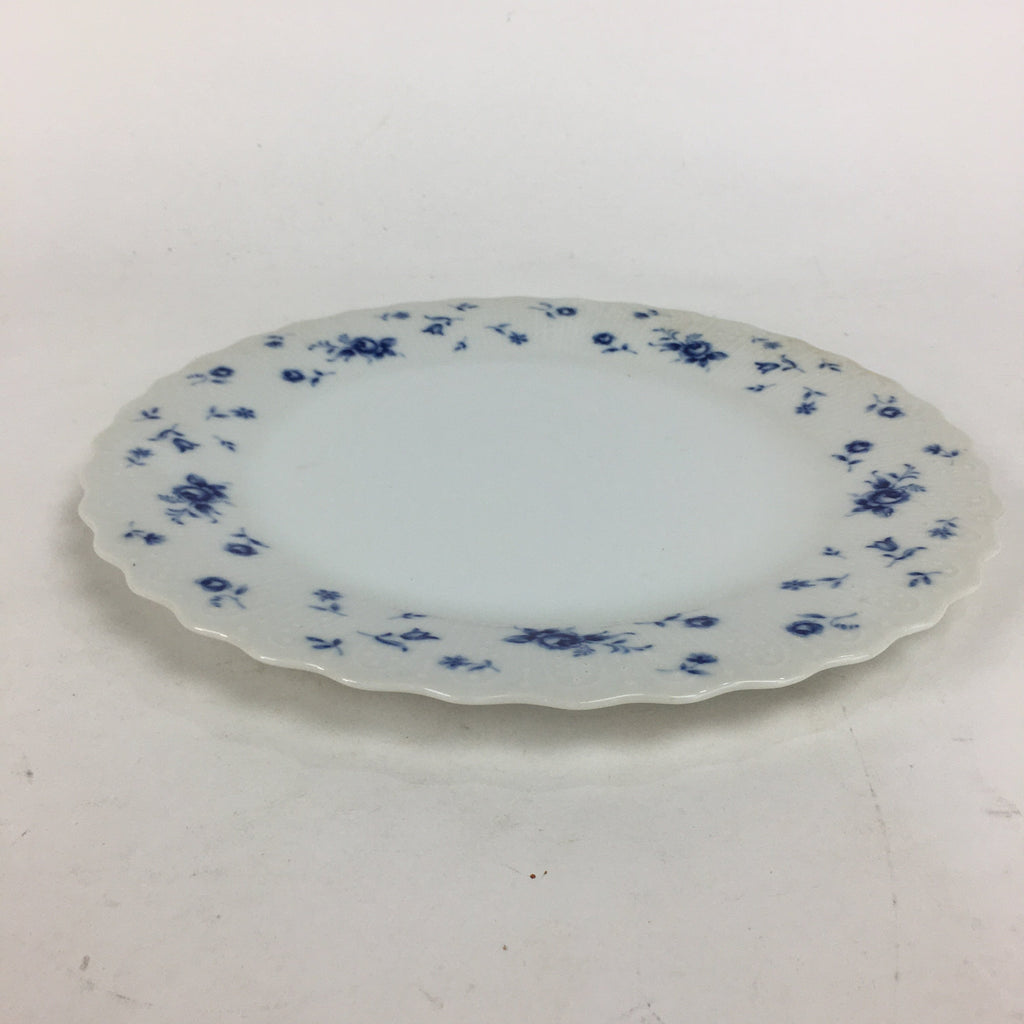 Japanese Porcelain Plate Sara Vtg Keito Blue Charm Flower Pattern Round PP689