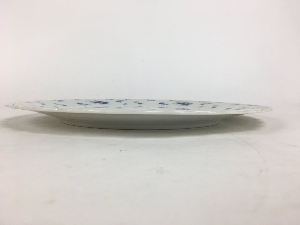 Japanese Porcelain Plate Sara Vtg Keito Blue Charm Flower Pattern Round PP689