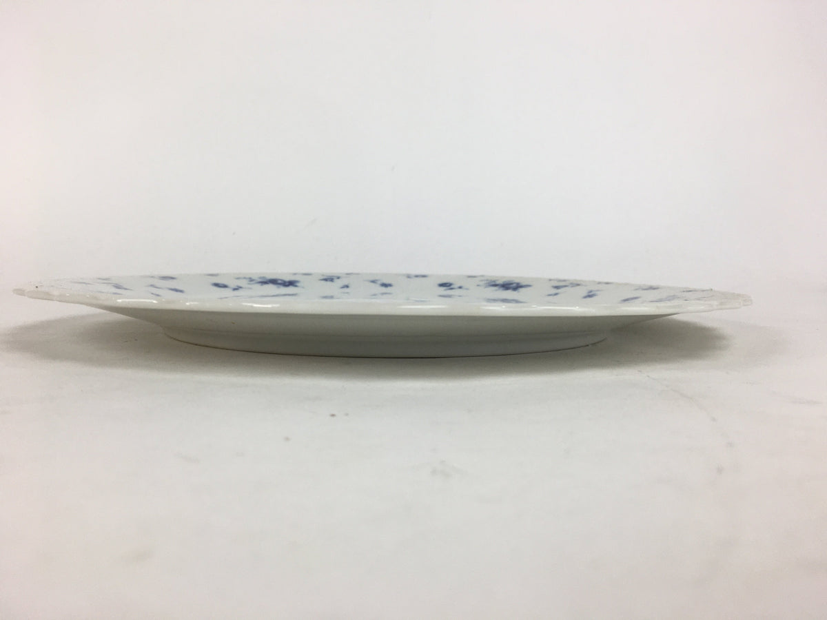 Japanese Porcelain Plate Sara Vtg Keito Blue Charm Flower Pattern Round PP689