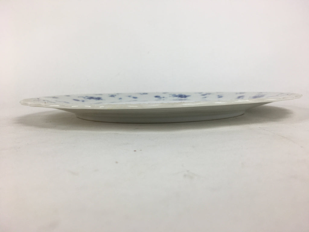 Japanese Porcelain Plate Sara Vtg Keito Blue Charm Flower Pattern Round PP689